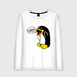 Женский лонгслив Пингвин: Linux