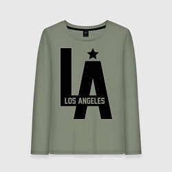 Лонгслив хлопковый женский Los Angeles Star, цвет: авокадо