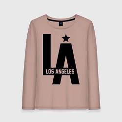 Лонгслив хлопковый женский Los Angeles Star, цвет: пыльно-розовый