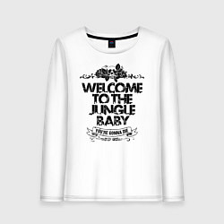 Лонгслив хлопковый женский Welcome to the Jungle, цвет: белый