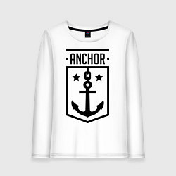 Лонгслив хлопковый женский Anchor Shield, цвет: белый