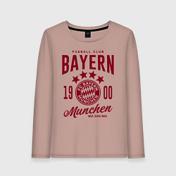 Лонгслив хлопковый женский Bayern Munchen 1900, цвет: пыльно-розовый