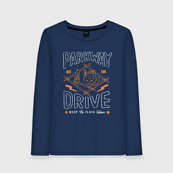 Лонгслив хлопковый женский Parkway Drive: Keep the flame alive, цвет: тёмно-синий