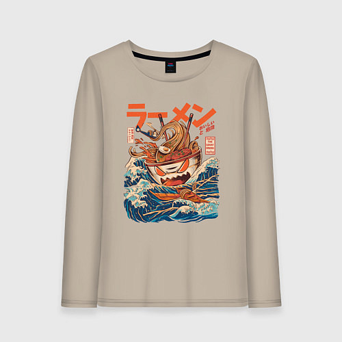 Женский лонгслив Great Ramen: Kanagawa / Миндальный – фото 1