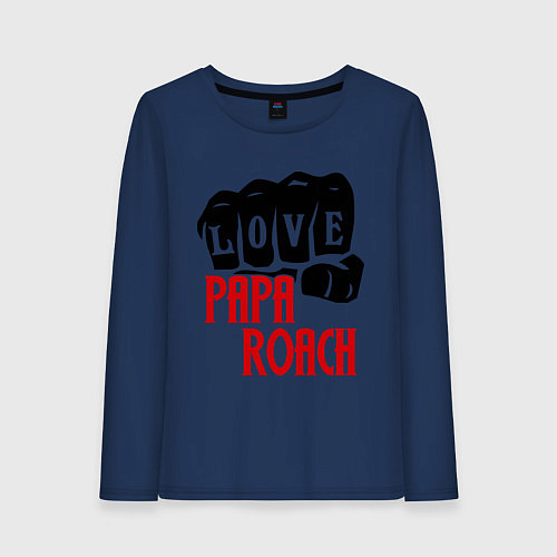 Женский лонгслив Love Papa Roach / Тёмно-синий – фото 1