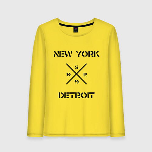 Женский лонгслив NY Detroit / Желтый – фото 1