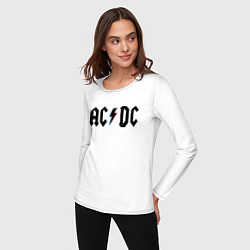 Лонгслив хлопковый женский AC/DC, цвет: белый — фото 2