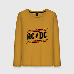 Лонгслив хлопковый женский AC/DC Voltage, цвет: горчичный