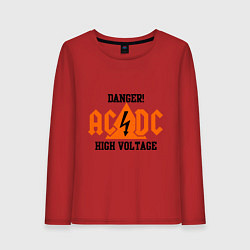 Лонгслив хлопковый женский AC/DC: High Voltage, цвет: красный