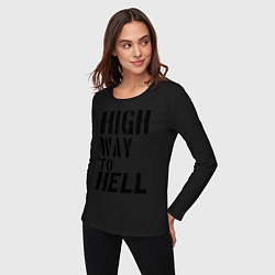 Лонгслив хлопковый женский High way to hell, цвет: черный — фото 2