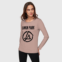 Лонгслив хлопковый женский Linkin Park, цвет: пыльно-розовый — фото 2