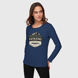 Лонгслив хлопковый женский Kayaking, цвет: тёмно-синий — фото 2