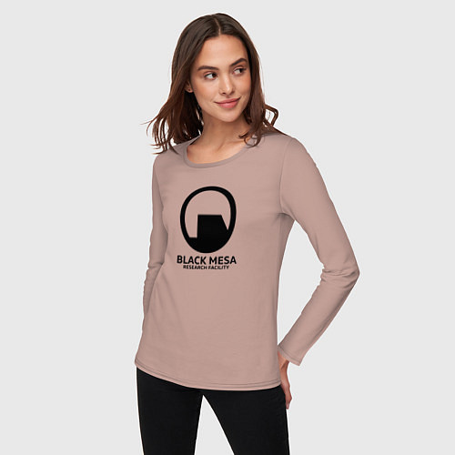 Женский лонгслив Black Mesa: Research Facility / Пыльно-розовый – фото 3