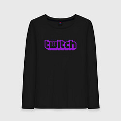 Лонгслив хлопковый женский Twitch Logo, цвет: черный