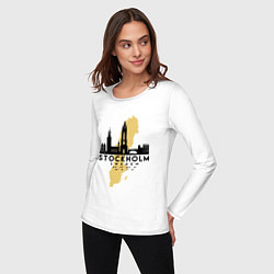 Лонгслив хлопковый женский Stockholm, цвет: белый — фото 2