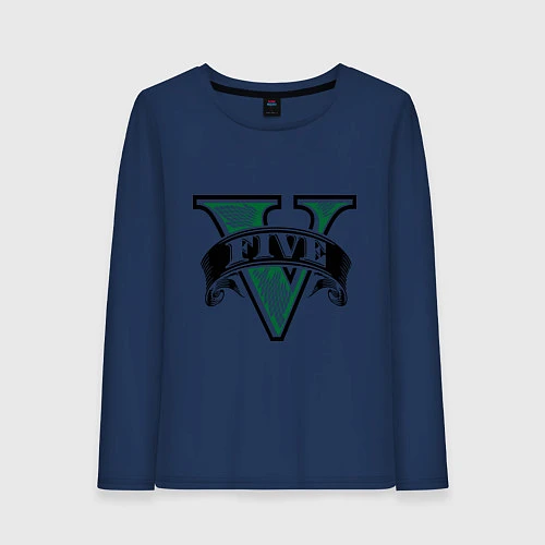 Женский лонгслив GTA V: Logo / Тёмно-синий – фото 1