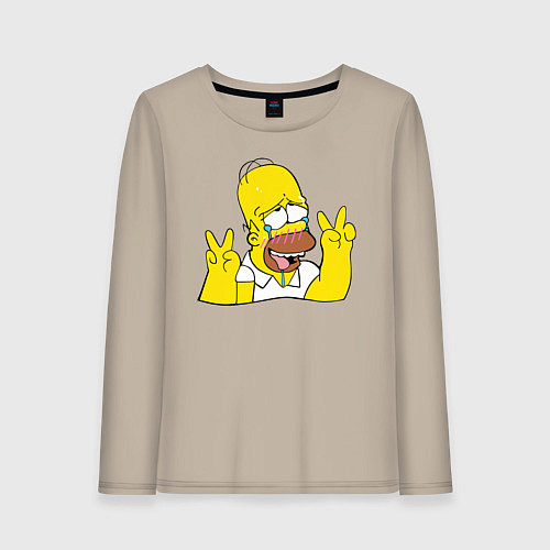 Женский лонгслив Homer Ahegao / Миндальный – фото 1