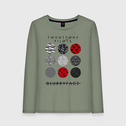 Лонгслив хлопковый женский TOP: Blurryface, цвет: авокадо