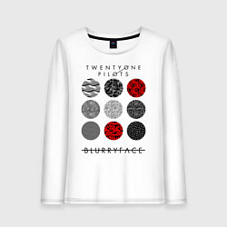 Лонгслив хлопковый женский TOP: Blurryface, цвет: белый