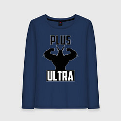 Лонгслив хлопковый женский PLUS ULTRA черный, цвет: тёмно-синий