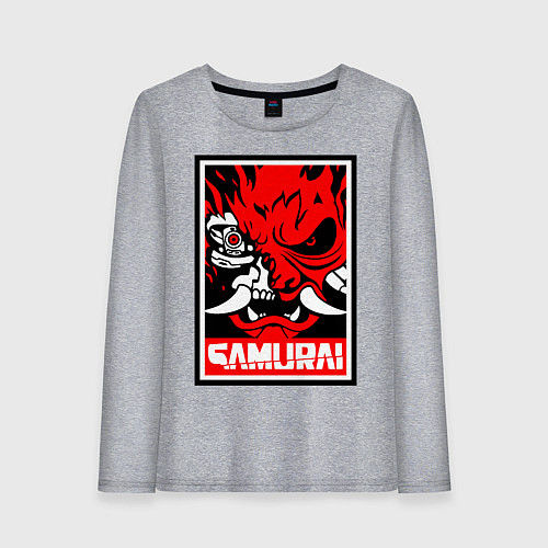 Женский лонгслив Cyberpunk 2077: Samurai Poster / Меланж – фото 1