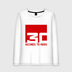 Лонгслив хлопковый женский 30 seconds to mars, цвет: белый