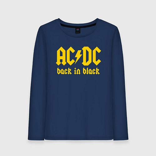 Женский лонгслив ACDC BACK IN BLACK / Тёмно-синий – фото 1