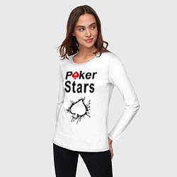 Лонгслив хлопковый женский Poker Stars, цвет: белый — фото 2