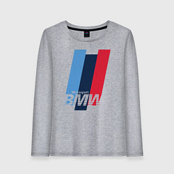 Лонгслив хлопковый женский BMW motosport, цвет: меланж