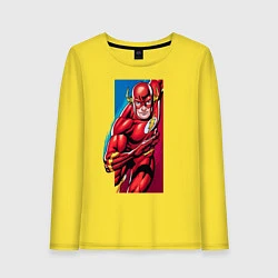 Лонгслив хлопковый женский Flash, Justice League, цвет: желтый