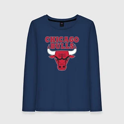 Лонгслив хлопковый женский CHICAGO BULLS, цвет: тёмно-синий