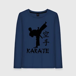 Лонгслив хлопковый женский Karate craftsmanship, цвет: тёмно-синий