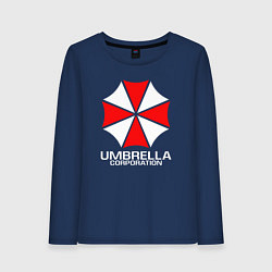 Лонгслив хлопковый женский UMBRELLA CORP, цвет: тёмно-синий