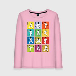 Лонгслив хлопковый женский Karate Position, цвет: светло-розовый