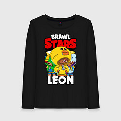 Лонгслив хлопковый женский BRAWL STARS LEON, цвет: черный