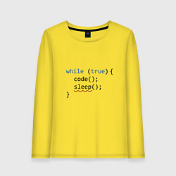 Лонгслив хлопковый женский Code - sleep, цвет: желтый