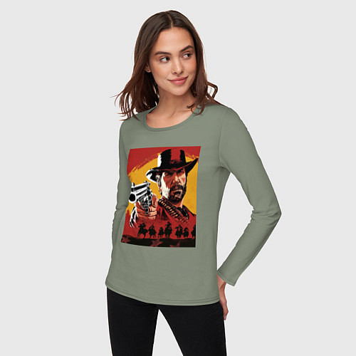 Женский лонгслив Red dead redemption 2 / Авокадо – фото 3