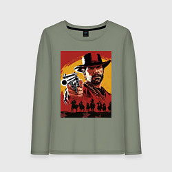 Лонгслив хлопковый женский Red dead redemption 2, цвет: авокадо