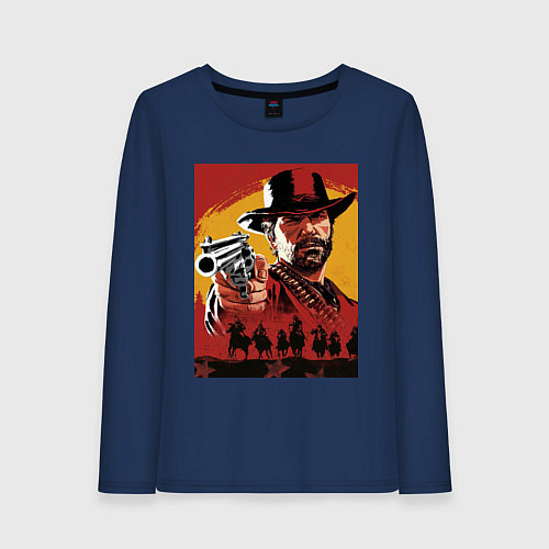 Женский лонгслив Red dead redemption 2 / Тёмно-синий – фото 1