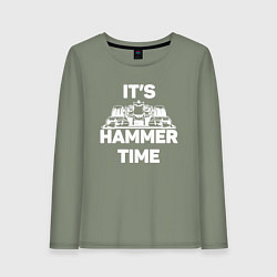 Лонгслив хлопковый женский It's hammer time, цвет: авокадо