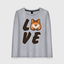 Женский лонгслив Love Corgi