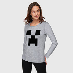 Лонгслив хлопковый женский Minecraft, цвет: меланж — фото 2