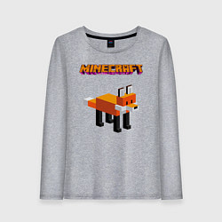 Лонгслив хлопковый женский Minecraft - лиса, цвет: меланж