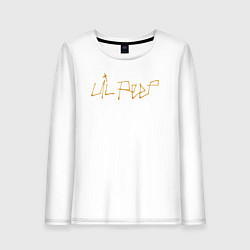 Лонгслив хлопковый женский LIL PEEP GOLDEN LOGO, цвет: белый