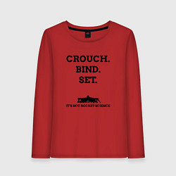 Лонгслив хлопковый женский Crouch Bind Set, цвет: красный