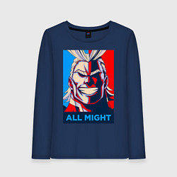 Лонгслив хлопковый женский MY HERO ACADEMIA All might, цвет: тёмно-синий