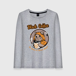 Лонгслив хлопковый женский Black Coffee Cat, цвет: меланж