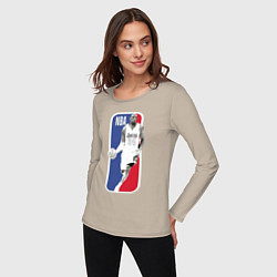Лонгслив хлопковый женский NBA Kobe Bryant, цвет: миндальный — фото 2