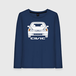 Лонгслив хлопковый женский Honda Civic EP 7gen, цвет: тёмно-синий