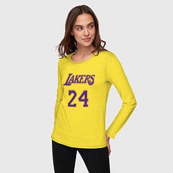 Лонгслив хлопковый женский Lakers 24, цвет: желтый — фото 2